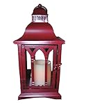 Green Pastures Wholesale Red Tin Lantern, 14-Inch