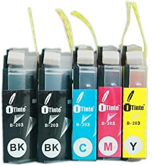 iTinte Compatible Brother LC 203 Ink Cartridges (2 Black, 1 Cyan, 1 Magenta, 1 Yellow) 5 Pack for Brother MFC J4320DW j4420dw J460DW j4620dw J480DW J485DW J5520DW J5620DW J5720DW J680DW J880DW J885DW