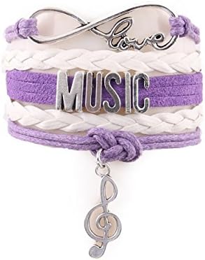 iLeader Infinity Love music bracelet note charm leather wrap hobby bracelets &amp; bangles for women men (M2)