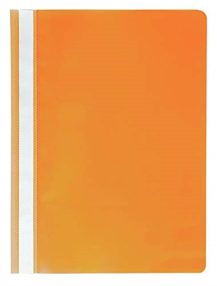 Exacompta - Ref 449209B_PAQ - PP Transfer File - Suitable For Use With A4 Documents, Premium PVC, Clear Front Cover, Holds Approx. 100 Sheets - Orange (Pack of 25)