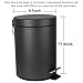 H+LUX Small Trash Can with Lid Soft Close, Round Bathroom Trash Can with Removable Inner Wastebasket, Fingerprint Resistance, 1.3Gal/5L, Gray