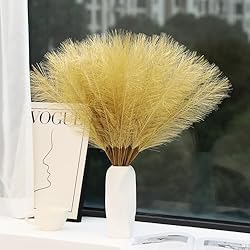 Wertuirk 60pcs Gold Faux Pampas Grass - 24 Inch