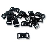 Paracord Planet® Brand Contoured Side Release Black Buckle - Multiple Size and Quantity