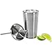 Stainless Steel 16 OZ Tumbler by Varvino, Insulated Travel Mug with 2 Stainless Straws, for Hot/Cold Drinks