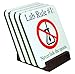 Lab Rules 4 Piece Cork-Back Coaster Set - Wood Holder Included