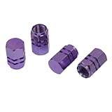 uxcell 4 Pcs Purple Hexagon Aluminum Alloy Tire Valve Caps for Car Vehicle