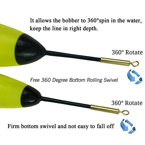 Qualyqualy Lot De 5 20 G 30g Eva Schwimmt + 10stück Poissons-glühen-nuit Lumière étage-longue Verticale Éclairage Flottant Bobber De Pêche De Jeu De