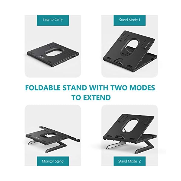 Laptop-Stand-Jelly-Comb-Ergonomic-Notebook-Riser-Desk-9-Level-Adjustable-with-Foldable-Legs-Phone-Holders-and-Cooling-Design-for-Macbook-Tablet-Book-ComputerDesktop-Monitor-Black Laptop Stand, Jelly Comb Ergonomic Notebook Riser Desk 9-Level Adjustable with Foldable Legs, Phone Holders and Cooling…