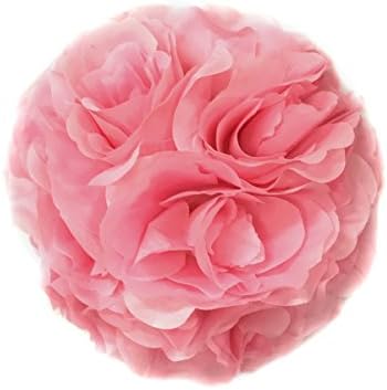 5 PCS HOT SELL Colorful High Quality, 15~40CM Rose Pomander Flower Kissing Ball Color:Pink Size:Diameter:20cm 7.8"