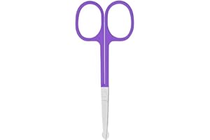 MAGITOCH Stainless Steel Hair Grooming and Trimming Scissors Set,Facial Hair Small Grooming Scissors For Men Women Eyebrow, Nose Hair, Mustache, Beard, Eyelashes (Purple-（B）)