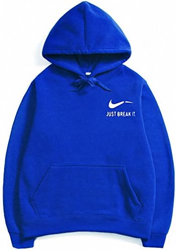 Autumn Winter Cotton Men Women Long-sleeved hooded JUST BREAK IT Hip-Hop Print Hoodies Sweatshirts for man lady M-3XL blue Y11 L