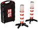 bebebao Red LED Emergency Roadside Flares - Magnetic Base and Upright Stand - These Magnatek Red LED Beacons May Save Your Life - Our Road Flares Come with Batteries and Solid Storage case.