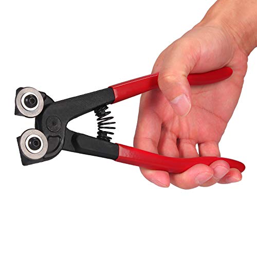AUTOUTLET Glass & Ceramic Tile Nippers Cutter Pliers with 10 PCS 7inch Diamond Coated Handle Grinding Tool kits,Premium Carbide Cutting Wheels and Comfort Grip Handle