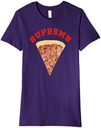 Womens "Supreme Pizza" funny graphic design T-shirt Medium Purple