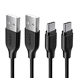 AUKEY USB C Cable to USB A 3ft Fast Charge, [2 Pack] Type C Cable for Samsung Galaxy S8 S8 Plus Note 8 Note 9, LG V30 V20 G6 G5, HTC U11/10 and More