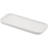VanEnjoy Ceramic Tray for Kitchen Counter, White Vanity Tray for Bathroom Counter, Long Narrow Tray for Soap Bottles