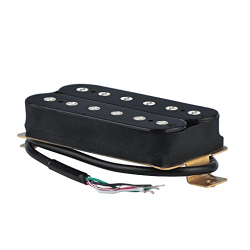 FLEOR Set of Electric Guitar Double Coil Humbucker Neck Bridge Pickup Ceramic Magnet Passive Pickup 50mm&52mm, Black Cover