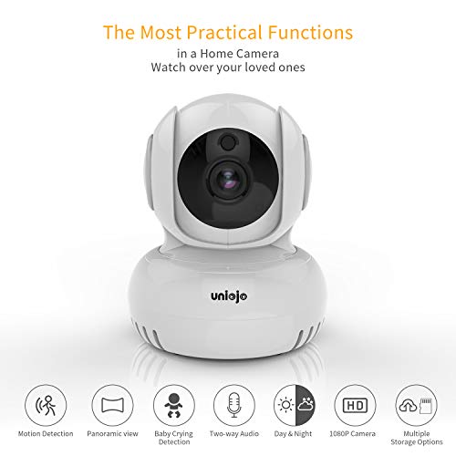 UNIOJO Smart Indoor Pan/Tilt Home Camera,1080P HD WiFi Camera Wireless