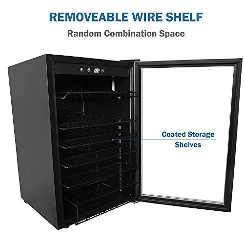 Northair Stainless Steel 37 Bottle Wine Cooler, Chiller Counter Top Red & White Wine Cellar w/Touch Temperature Control, Freestanding Beverage Refrigerator Quiet Operation Fridge, Reversible Door - Thumbnail 5