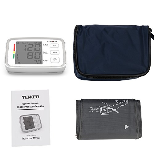 TENKER Home Blood Pressure Monitor- 2 Users &180 Storage with Large Cuffs, FDA Certified