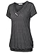 Messic Women Tunic Tops, Women's V Neck Solid Short Sleeve T-Shirt with Buttons Casual Knitted Top Shirts(Carbon Black,XX-L)