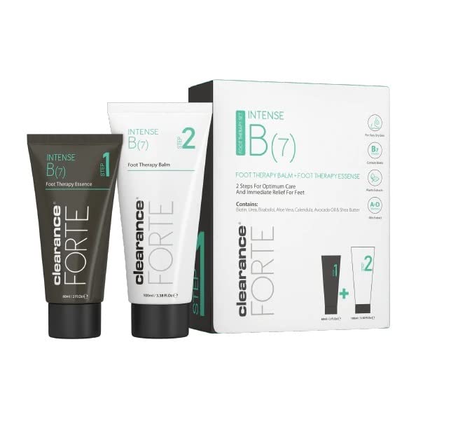 Clearance Forte Intense B7 Foot Therapy Set | Intensive Foot Care Duo | Nourishes, Heals, and Revitalizes Dry, Irritated Skin | With Bisabolol, Urea, Biotin, and Essential Oils | 100ml & 60ml