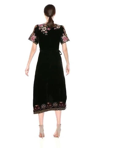 johnny was joanna velvet wrap dress