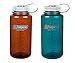 Nalgene 32 ounce (32oz) Wide Mouth (WM) Water Bottles - Set of 2 (Rustic and Trout)