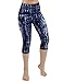 ODODOS High Waist Out Pocket Printed Yoga Pants Tummy Control Workout Running 4 Way Stretch Yoga Leggings,Indigo, Medium