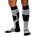 Pure Athlete Snowboard Socks - Comfortable Warm Outdoor Socks for Skiing and Snowboarding - Warm Board Socks, Ski Socks for Men and Women (Black-White-Silver, Large)