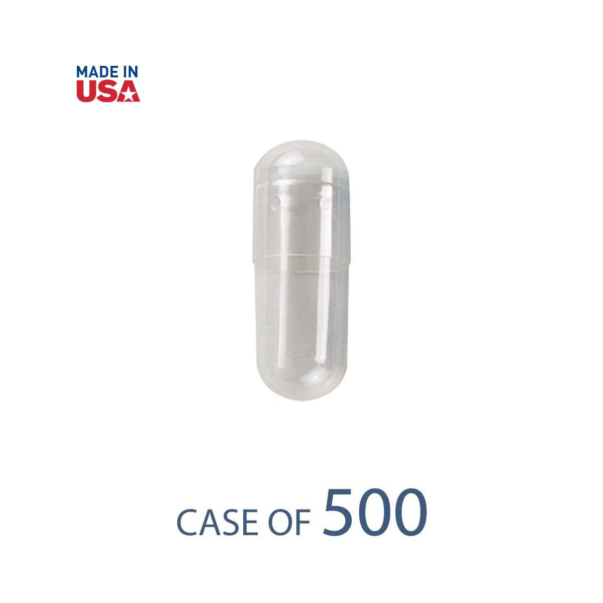 EZY DOSE Gelatin Size 2 Capsules, Empty Gel Capsule for Easy Compounding and Filling of Powdered Supplements, Medicine and Vitamins, Clear, 0.37 mL, 500 Count, Made in The USA