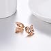 U7 Cat Stud Earrings for Teen Rose Gold Plated Rhinestone Crystal Kitty Jewelry Hypoallergenic Silver Post Cute Animal Studs Earrings for Women