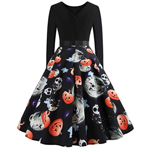 1 Anxinke+Women+Halloween+Printing+Dress