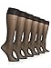 Sunny Socks Women's Queen Size Stretch No Bind Band All Day Sheers Trouser Knee High With Reinforced Toe - 6 Pack, Multi, Plus Size, Black, Plus Size