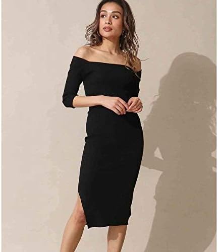 Amazon アナップ Anap オフショルダーリブワンピース Bk F ワンピース チュニック 通販