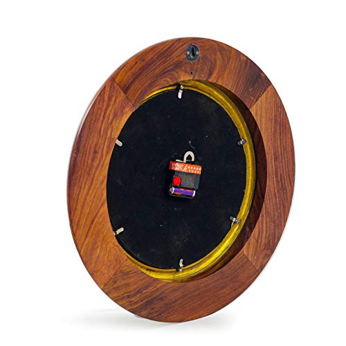Nagina International Premium Nautical Porthole Brass Time's Clock On Solid Wood Base Wall