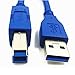 Bluwee USB 3.0 Cable - Type A-Male to Type B-Male - 2 Feet (0.6 Meters) - Round Blue