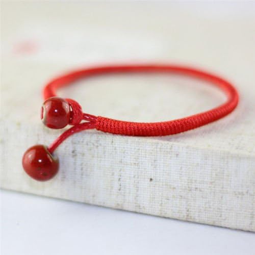 FlyerShop(TM) Lucky Red String Bracelets Men Women Hand Braided Ceramic Bead Bracelet Jewelry