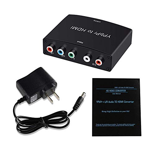image for avedio links Component to HDMI Converter, 5RCA Component RGB YPbPr to 