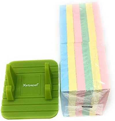 Post-it Notes Portable Holder (Green) and a Set of Super Sticky Pastel Premium 12 Pads/Pack, Assorted Light Colors, 3 in x 3 in,100 Sheets/Pad Total 1200 Sheets