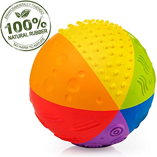 bola sensorial de caucho natural puro rainbow 4 