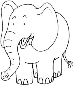 1 Elefante dibujos animados, vinilo adhesivo, pegatinas - 50cm Altura