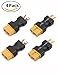 Deans to XT60 Connector Adapter,KCRTEK 4PCS XT60 Female to Male Deans T Plug Connector Adapter No Wires RC LiPo Battery Connectors