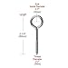 Zeltauto Screw Eyes Screw-in Eye Hooks Hold 80LBS, Nickel Steel Eyelet Screws for Wood Crafts (3 1/8 Inches, 6)