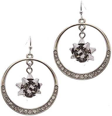 Gift Box Bow And Hoop Drop Earring (RDCR)