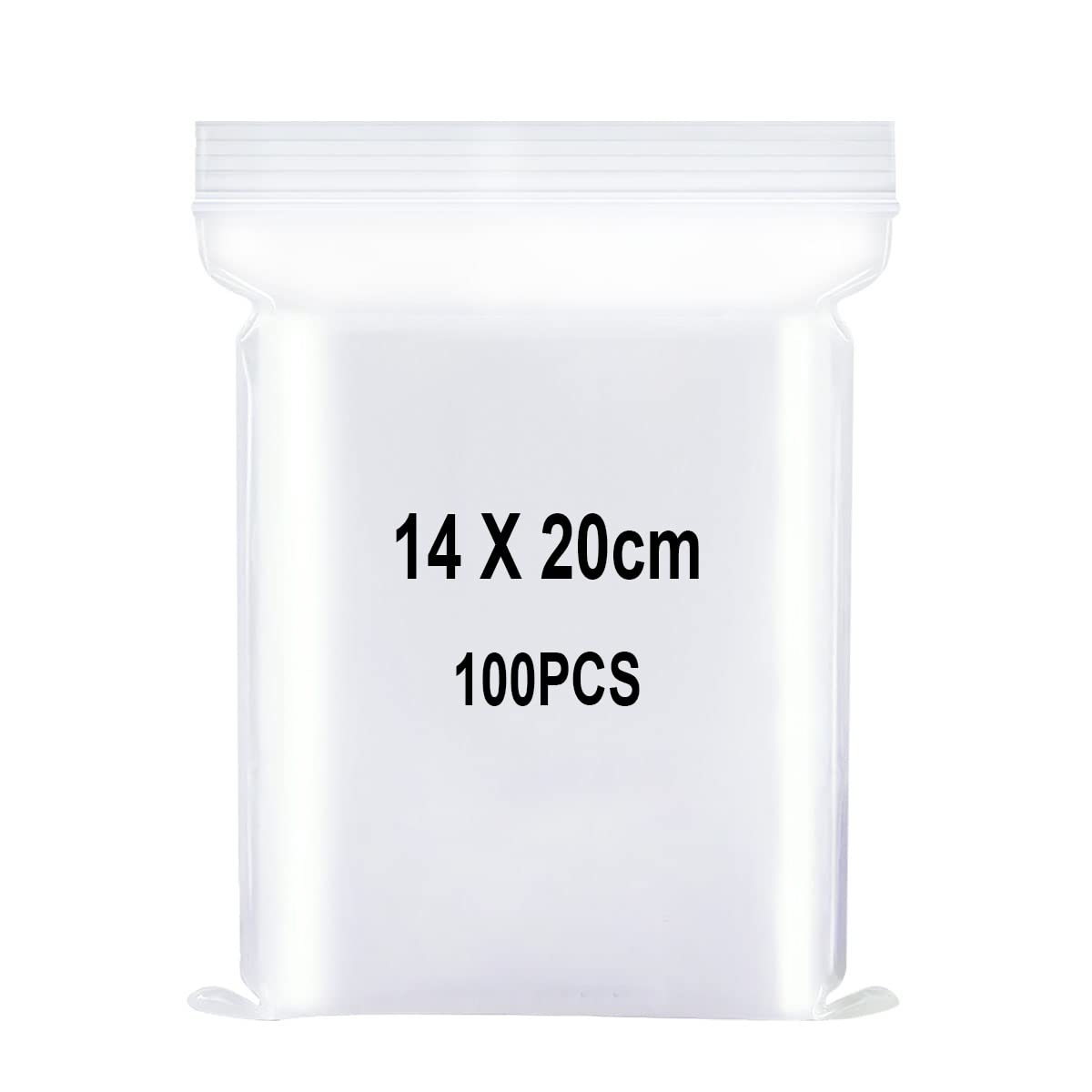 Resealable Clear Plastic Bags, Sealed Bag, Storage Bag, Press Seal Bags, Thickening and Durable, Apply to Kitchen, Office Supplies, Stationery Storage ect. 5.5x7.9"(14x20cm) 100PCS