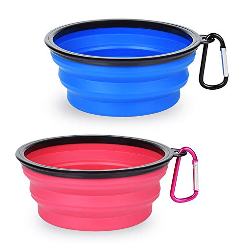 PetBonus 2Pack Large Silicone Collapsible Dog Bowl (4 Cups,34oz), BPA