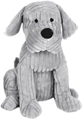 Carousel Home Take Me Home Cute Dog Door Stop 28cm Grey Corduroy