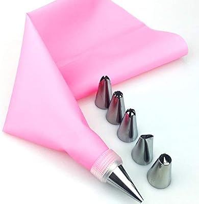 8 Pcs Set Silicone Kitchen Accessories Icing Piping Cream Pink Pastry Bag 6 Stainless Steel Nozzle Diy Cake Decorating Tips Buy Online At Best Price In Uae Amazon Ae