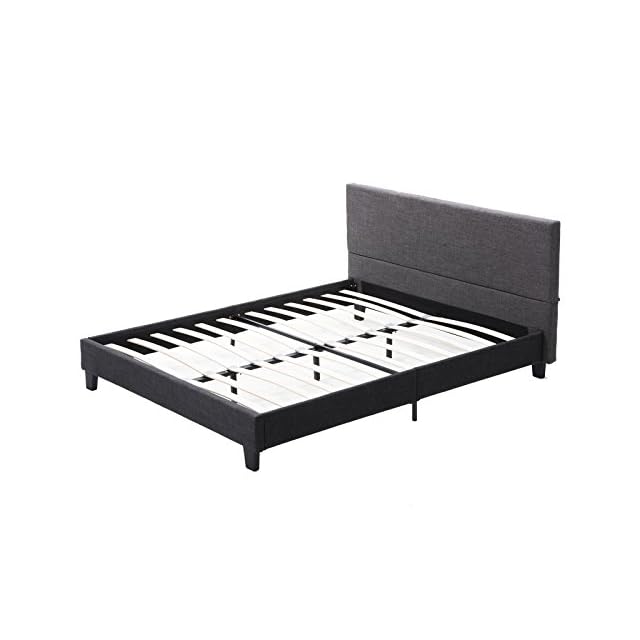 mecor Upholstered Linen Platform Bed Frame Queen Bed Frames with